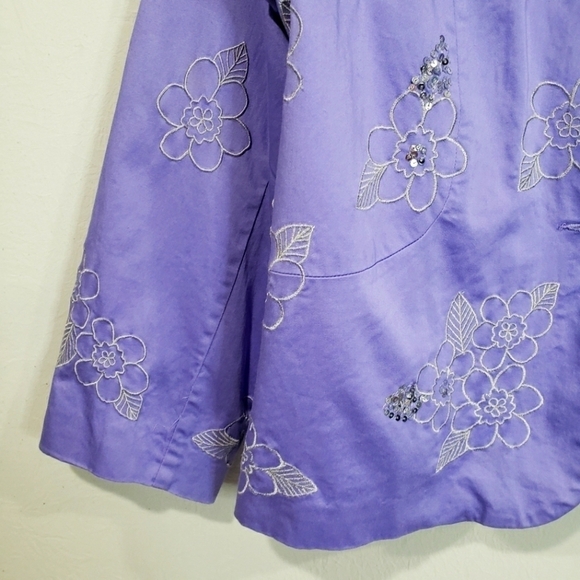 Trenz By Thereza Renz Padded Shoulders Embroidered Blazer / Jacket size 2X - Picture 4 of 13